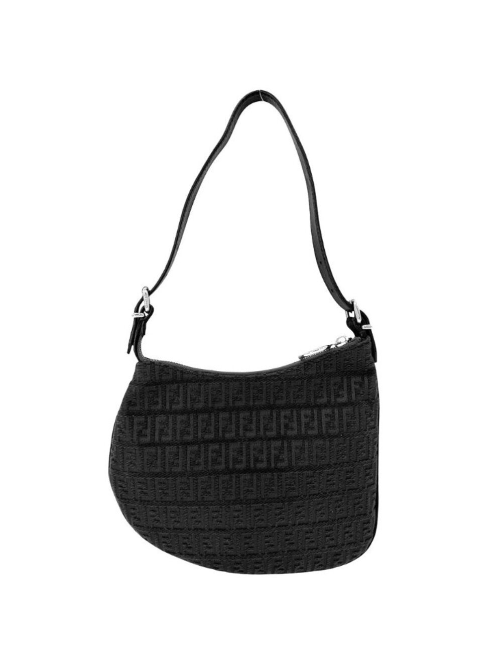 Fendi Zucchino Mini Bag Velour Gray Brown Silver